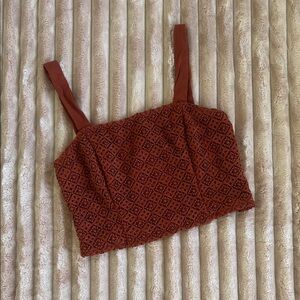 Hippie Burnt Orange Crop Top Tank